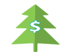 Christmas tree with dollar sign
