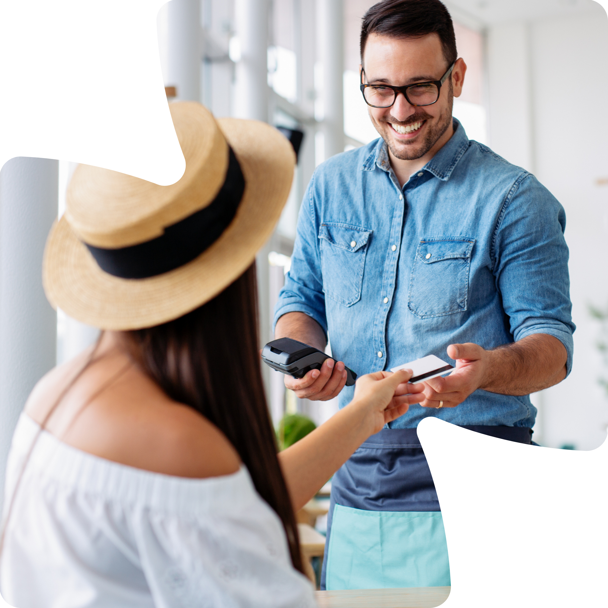 woman paying for meal
