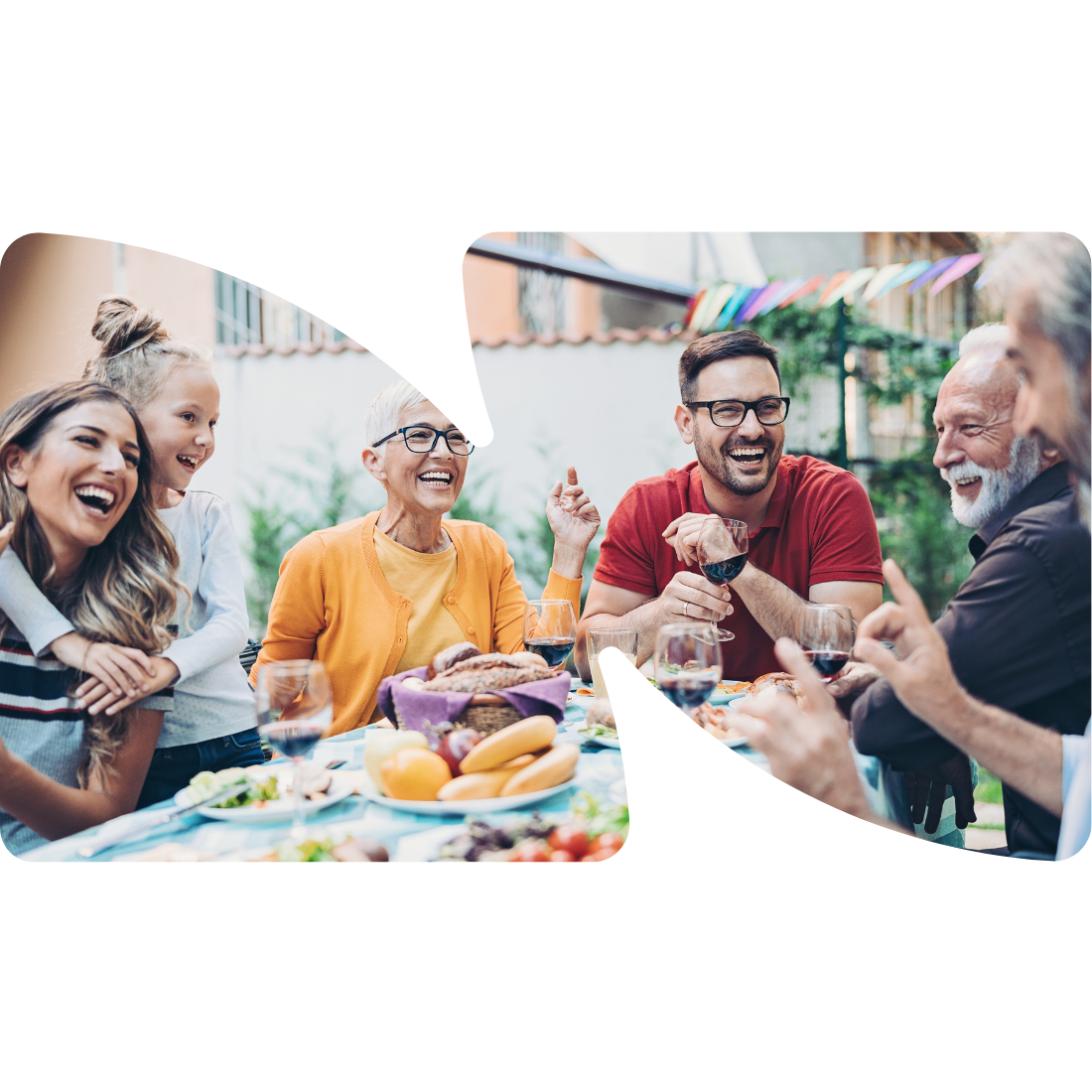 Family enjoying outdoor meal