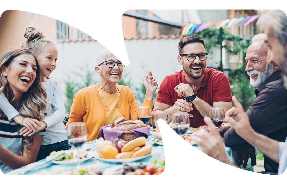 Family enjoying outdoor meal