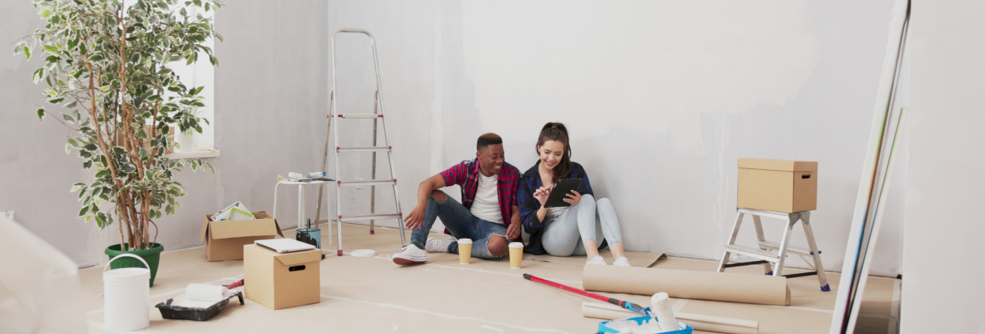 Couple renovating room