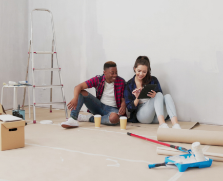 couple renovating room