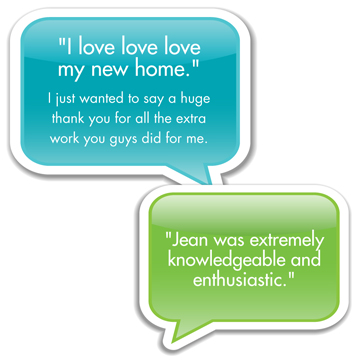 i love my new home testimonials blue and green bubbles